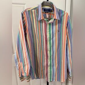 Ralph Lauren Polo Colorful Striped Button Down Shirt Custom Fit